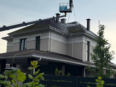 Мойка крыши с вышки 2