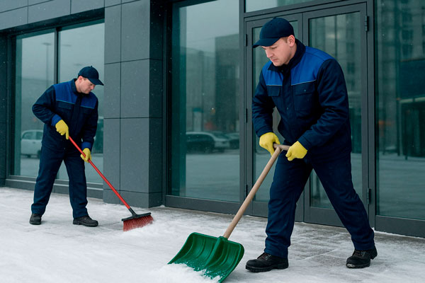 Уборка крыльца фото